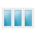 Innenansicht Dreiflügeliges Fenster 176x113 cm Weiß