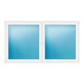 Zweiflügeliges Fenster 230x130 cm Weiß