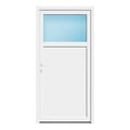 Nebeneingangstür 100x201,8 cm Weiß 1/3 Glas