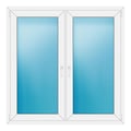 Zweiflügeliges Fenster 144x144 cm Weiß