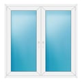 Zweiflügeliges Fenster 146x148 cm Weiß