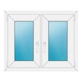 Zweiflügeliges Fenster 90x74 cm Weiß