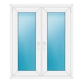 Zweiflügeliges Fenster 100x118 cm Weiß