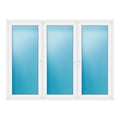Dreiflügeliges Fenster 226x170 cm Weiß