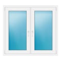 Zweiflügeliges Fenster 125x115 cm Weiß