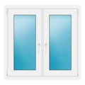 Zweiflügeliges Fenster 102,5x99,5 cm Weiß