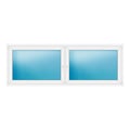 Zweiflügeliges Fenster 252x90 cm Weiß