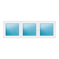 Innenansicht Dreiflügeliges Fenster 250x83 cm Weiß