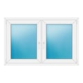 Zweiflügeliges Fenster 143x92 cm Weiß