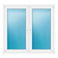 Zweiflügeliges Fenster 152x144 cm Weiß