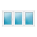 Dreiflügeliges Fenster 180x90 cm Weiß