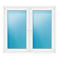 Zweiflügeliges Fenster 148x132 cm Weiß
