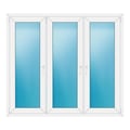 Dreiflügeliges Fenster 170x150 cm Weiß