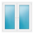 Zweiflügeliges Fenster 121x121 cm Weiß