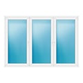 Dreiflügeliges Fenster 250x172 cm Weiß
