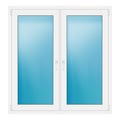 Zweiflügeliges Fenster 139x145 cm Weiß