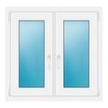 Zweiflügeliges Fenster 92x89 cm Weiß