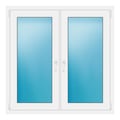 Zweiflügeliges Fenster 124x124 cm Weiß