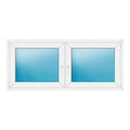 Zweiflügeliges Fenster 168x74 cm Weiß