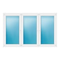 Dreiflügeliges Fenster 234x148 cm Weiß