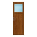 Nebeneingangstür 66x200 cm Golden Oak genarbt 1/3 Glas