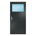 Nebeneingangstür 95x195 cm Anthrazitgrau genarbt 1/3 Glas
