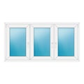 Dreiflügeliges Fenster 176x92 cm Weiß