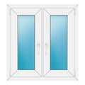 Zweiflügeliges Fenster 84x90 cm Weiß