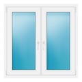 Zweiflügeliges Fenster 118,5x118,5 cm Weiß