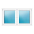 Zweiflügeliges Fenster 150x88 cm Weiß