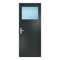 Nebeneingangstür 90x220 cm Anthrazitgrau genarbt 1/3 Glas