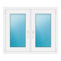 Zweiflügeliges Fenster 100x86 cm Weiß