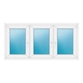 Innenansicht Dreiflügeliges Fenster 170x84 cm Weiß