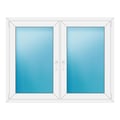 Zweiflügeliges Fenster 144x114 cm Weiß