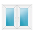 Zweiflügeliges Fenster 96x82 cm Weiß