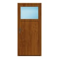 Nebeneingangstür 90x200 cm Golden Oak genarbt 1/3 Glas