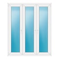 Dreiflügeliges Fenster 150x180 cm Weiß