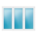 Dreiflügeliges Fenster 226x166 cm Weiß