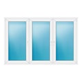 Dreiflügeliges Fenster 220x142 cm Weiß