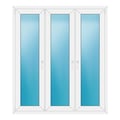 Dreiflügeliges Fenster 150x170 cm Weiß