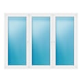 Dreiflügeliges Fenster 236x180 cm Weiß