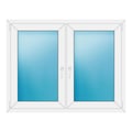 Zweiflügeliges Fenster 137x107 cm Weiß
