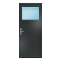 Nebeneingangstür 80x190 cm Anthrazit genarbt 1/3 Glas