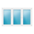 Dreiflügeliges Fenster 210x128 cm Weiß