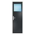 Nebeneingangstür 60x190 cm Anthrazitgrau genarbt 1/3 Glas