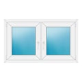 Zweiflügeliges Fenster 122x72 cm Weiß