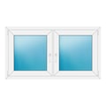 Zweiflügeliges Fenster 142x78 cm Weiß