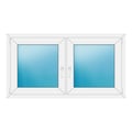 Zweiflügeliges Fenster 140x76 cm Weiß