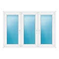 Dreiflügeliges Fenster 172x120 cm Weiß