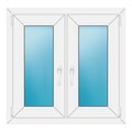 Zweiflügeliges Fenster 86x84 cm Weiß